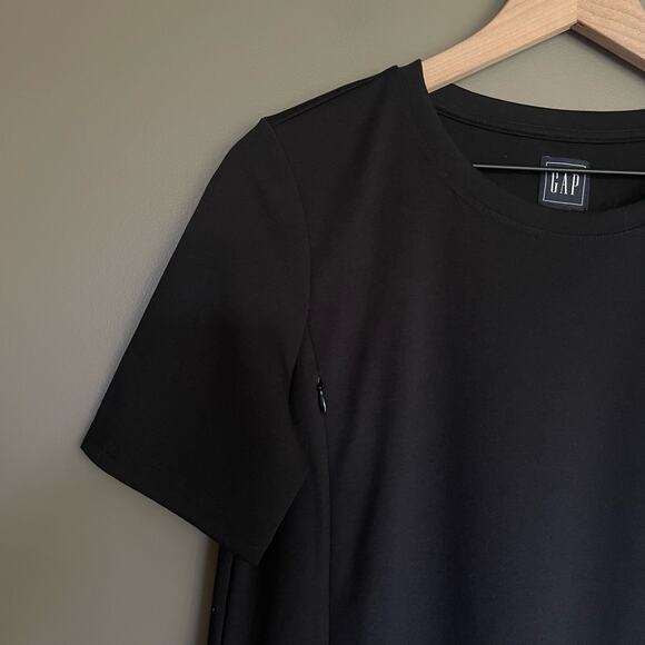 GAP Maternity Side Zip Nursing Dress in Ponte Black Sz Small Classic Comfortable - Picture 6 of 16